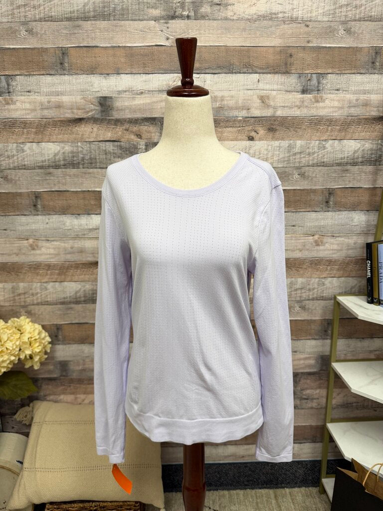 Athleta lavender long sleeve exercise top w/ small holes Athleta purple N/S women TOPS
