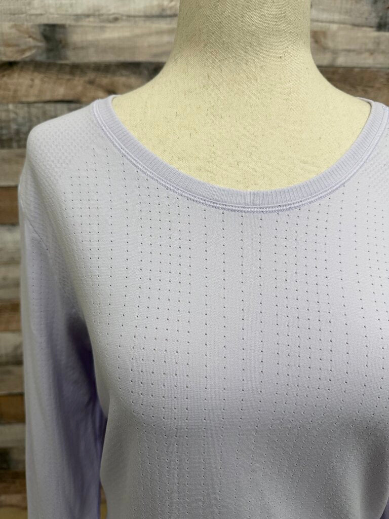 Athleta lavender long sleeve exercise top w/ small holes Athleta purple N/S women TOPS