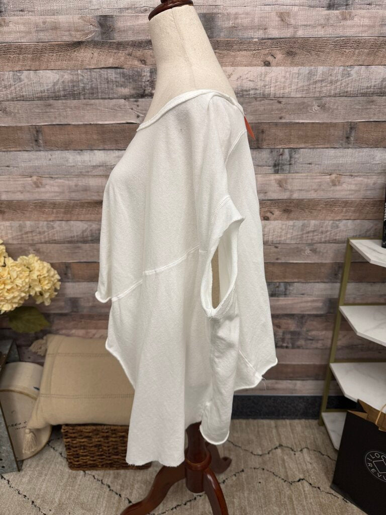 We the Free white oversized distressed crop t shirt We The Free white S women TOPS