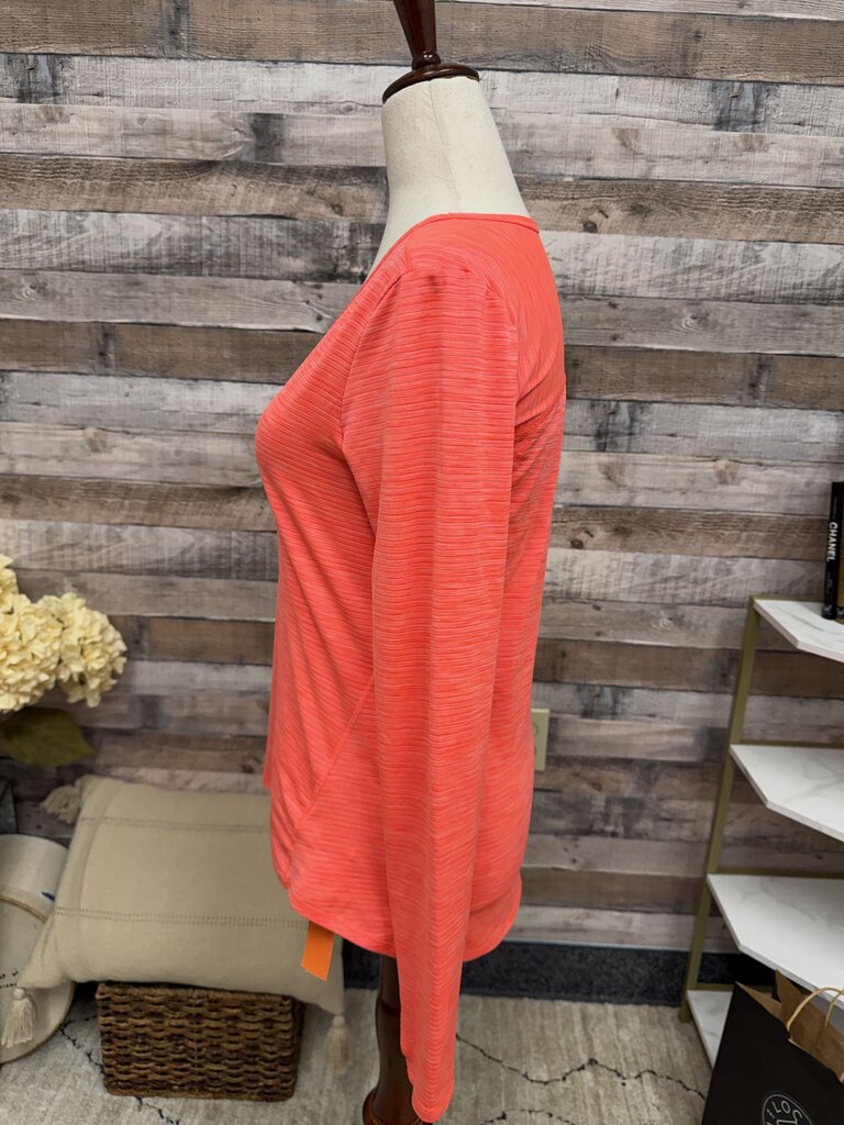 Athleta neon orange long sleeve exercise tee Athleta Orange S women TOPS