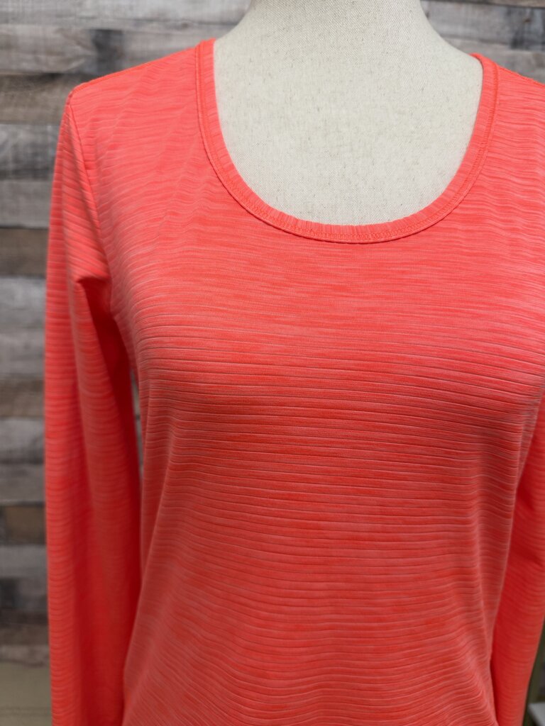 Athleta neon orange long sleeve exercise tee Athleta Orange S women TOPS