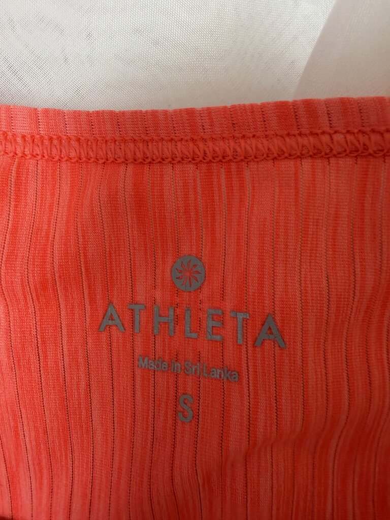 Athleta neon orange long sleeve exercise tee Athleta Orange S women TOPS