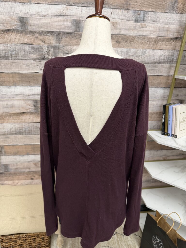 Athleta deep burgundy open back sweater Athleta burgundy S women SWEATERS