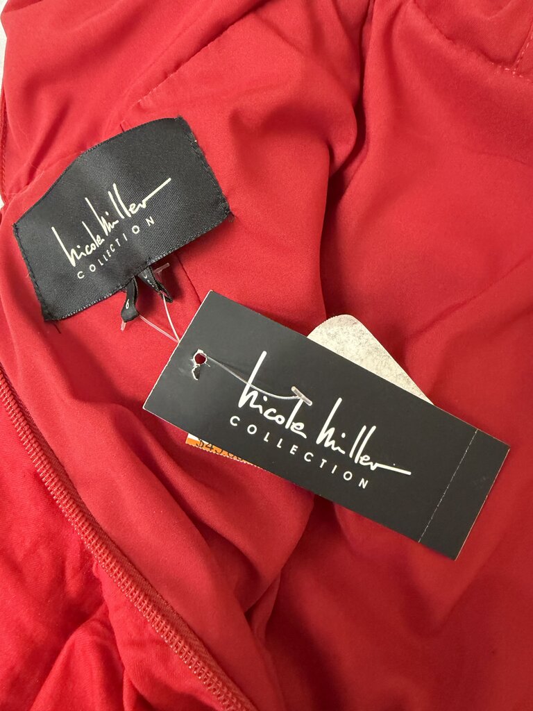 Nicole Miller Collection NWT red bodycon ruched v neck dress Nicole Miller Red 6 women DRESSES