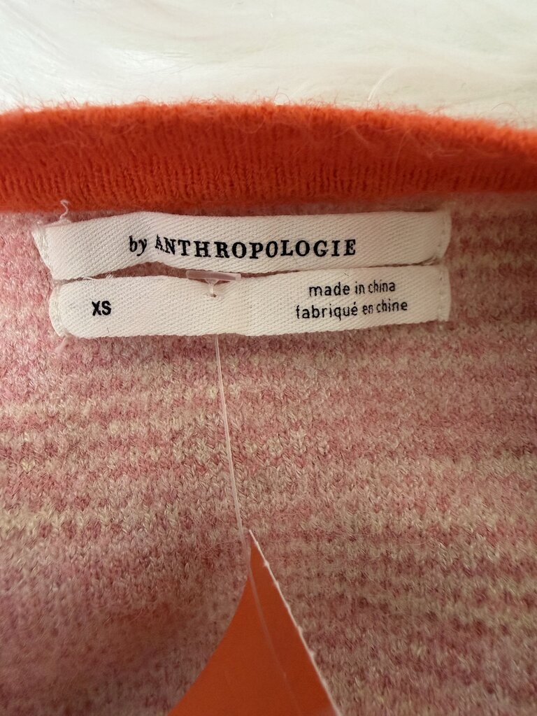 Anthropologie Pink W/ Puff Sleeve V Neck Anthropologie Pink XS women SWEATERS