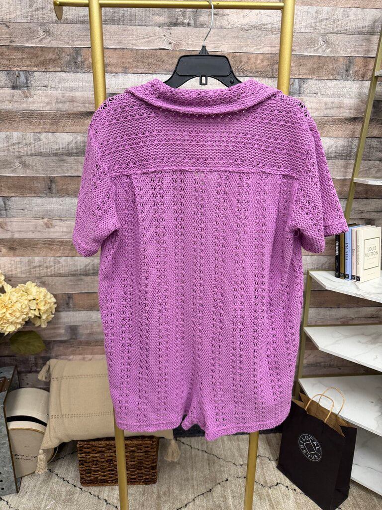 FP Beach Pink Cotton Crochet Lace Romper FP Beach Pink S JUMPSUITS/ROMPERS