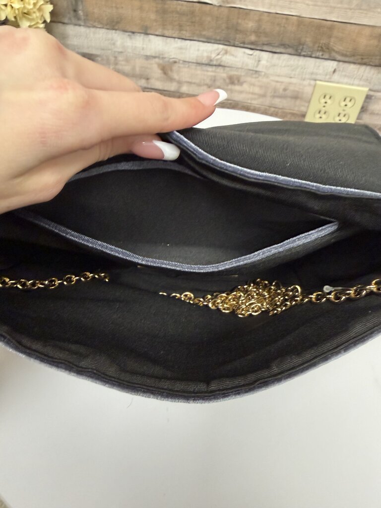 Street Level Blue Velvet Clutch Street Level Blue OS BAGS