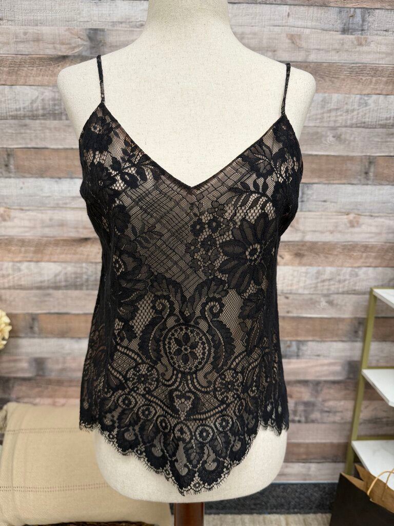 No Label Black Lace Camisole Crop Top no label Black Small women TOPS