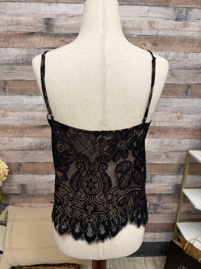 No Label Black Lace Camisole Crop Top no label Black Small women TOPS
