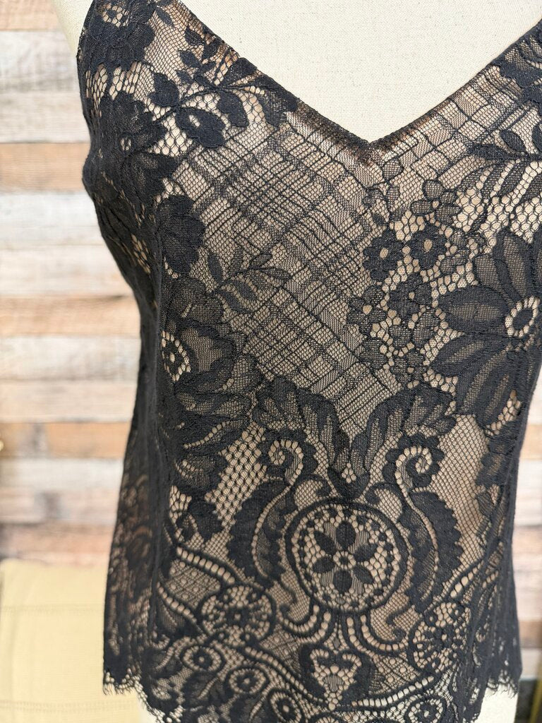 No Label Black Lace Camisole Crop Top no label Black Small women TOPS
