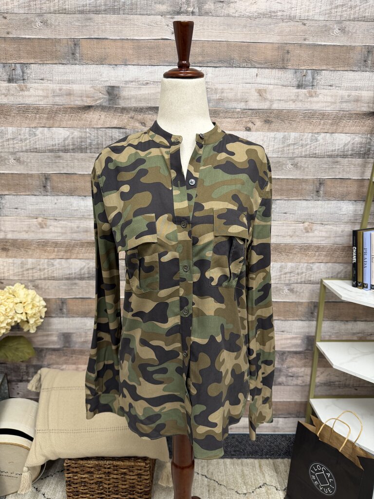 BCBG Camo Military Style Button Down Shirt BCBG Camo XS women TOPS