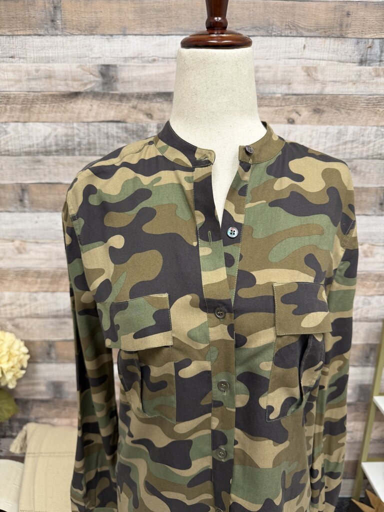 BCBG Camo Military Style Button Down Shirt BCBG Camo XS women TOPS