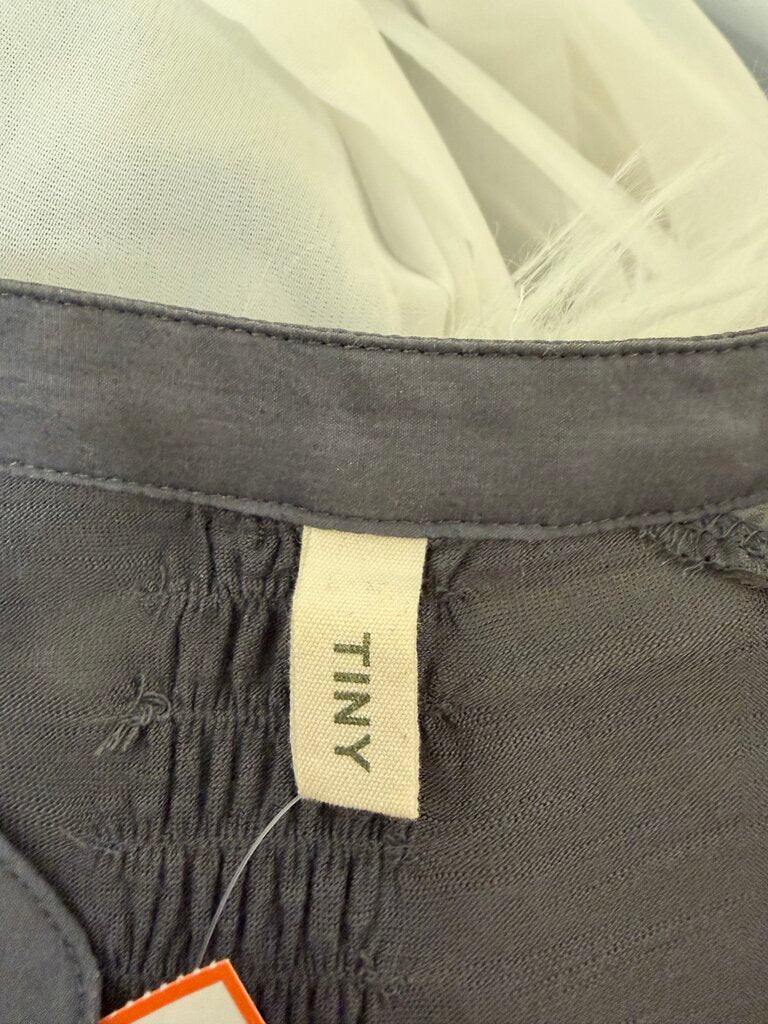 Tiny Gray Velvet Burnout Henley Top Tiny by Anthro Gray women TOPS