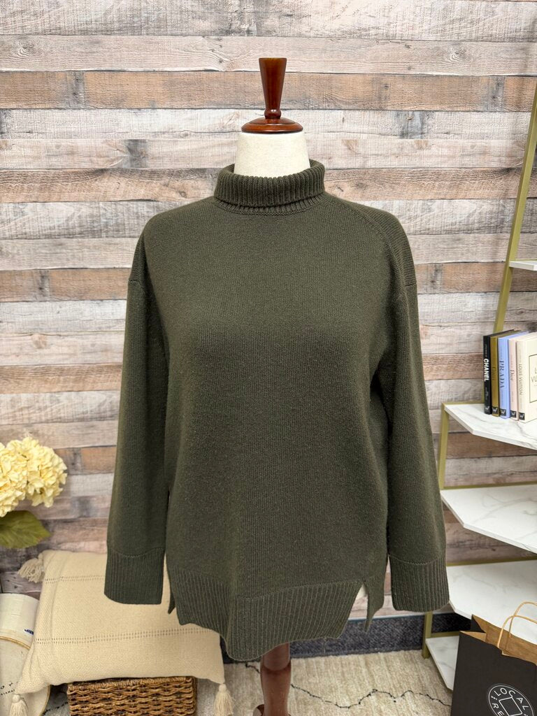 Vince Olive Oversized Turtleneck Sweater Vince Olive Medium women SWEATERS