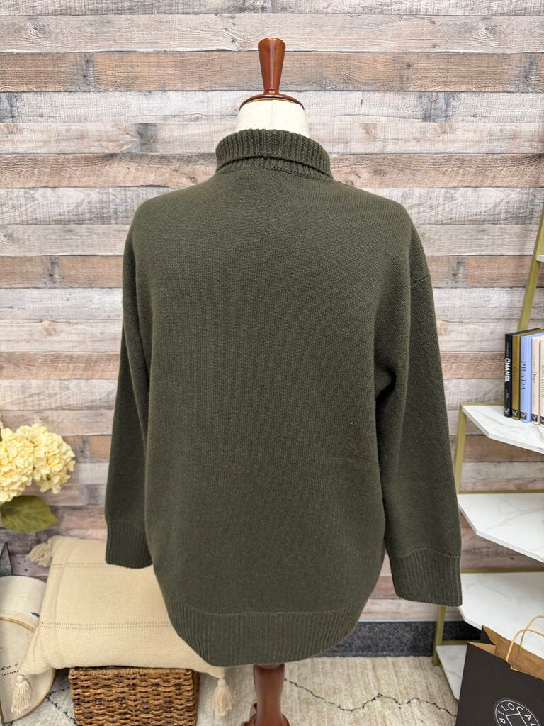 Vince Olive Oversized Turtleneck Sweater Vince Olive Medium women SWEATERS