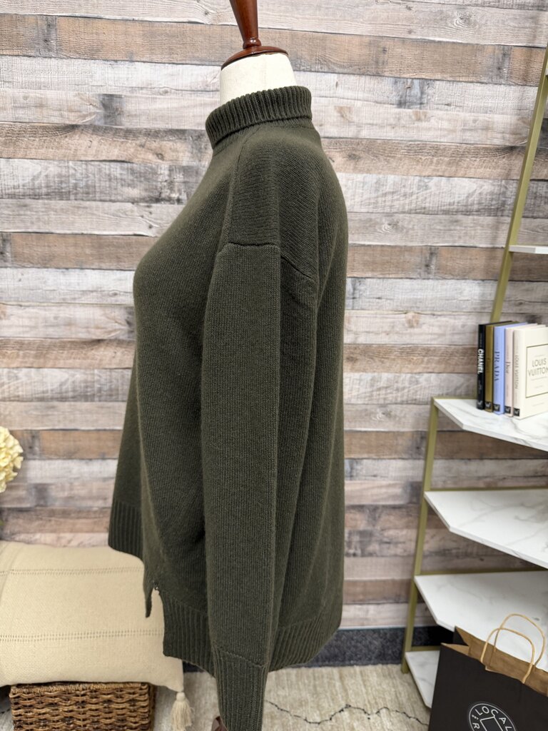 Vince Olive Oversized Turtleneck Sweater Vince Olive Medium women SWEATERS