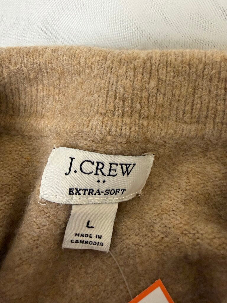 J Crew tan Extra-Soft polo knit sweater w/ collar J Crew tan L women SWEATERS