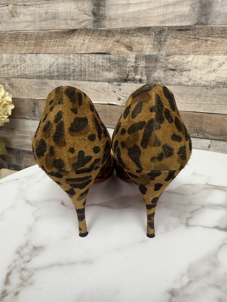 Christian Louboutin Suede Leopard Print Pointed Toe Pump Christian Louboutin Leopard 7.5 women HEELS