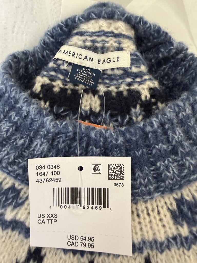 American Eagle Blue Snow Stopper Pullover Sweater NWT American Eagle Blue XXS women SWEATERS