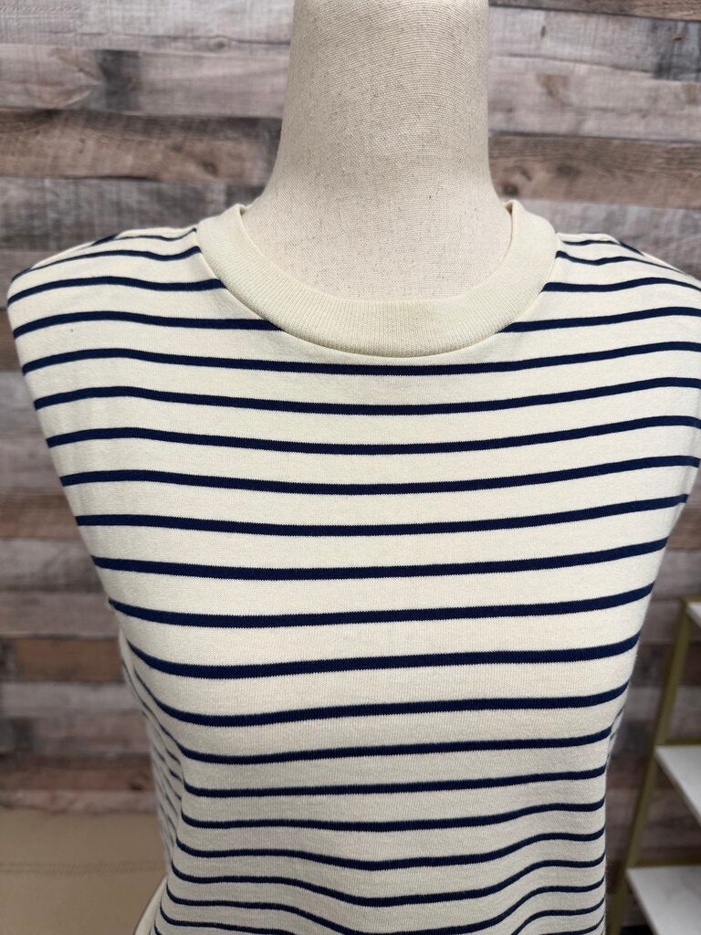 J Crew White Striped Sleeveless Muscle Top J Crew White XXS women TOPS