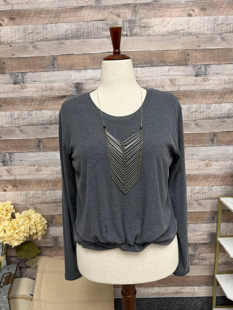 Summer Camp Gray Long Sleeve T Shirt NWT Summer Camp Gray Large women TOPS