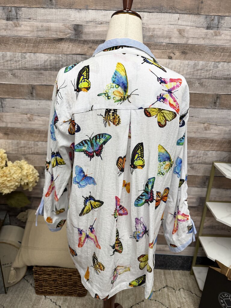 John Mark Butterfly Button Down Shirt John Mark Multi Small women TOPS