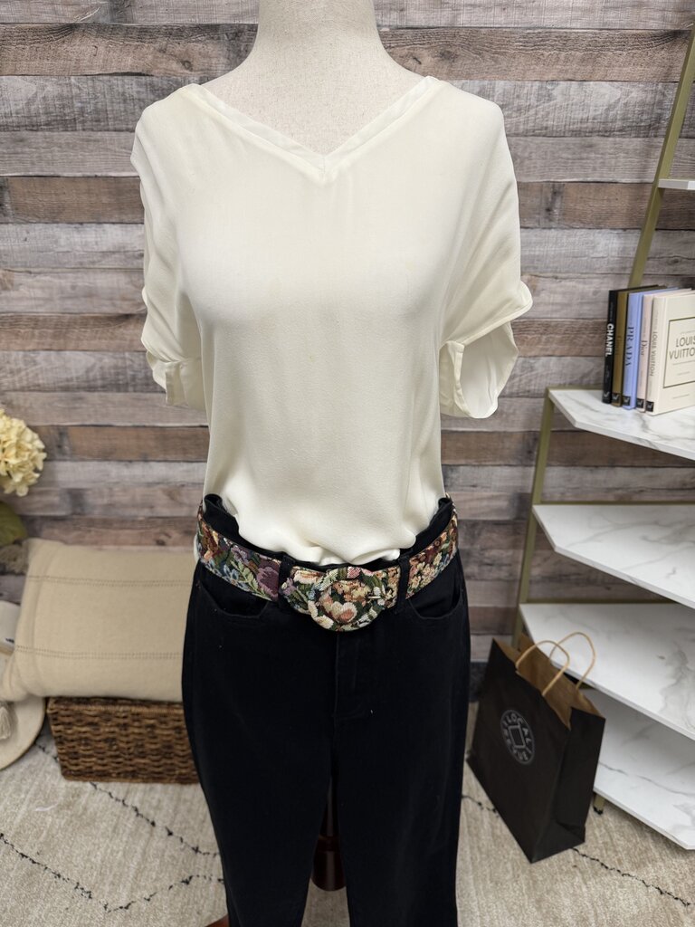 Floral Brocade Belt No Brand Mauve/Green Large women ACCESSORIES