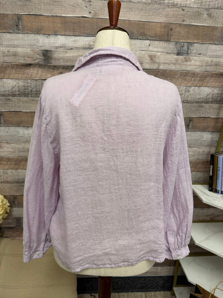 Laura Ashely Lilac Linen Button Down Shirt Laura Ashley Lilac Large women TOPS