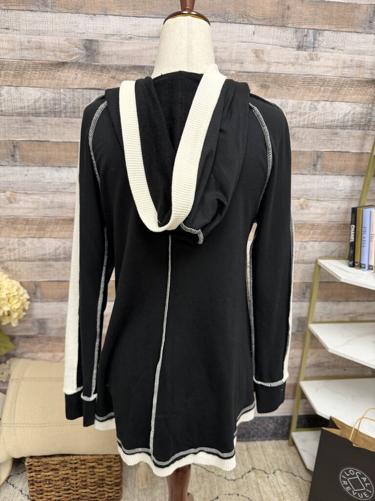 Jude Black W/ Cream Trim Zip-Up Hoodie Jude Black Small women TOPS