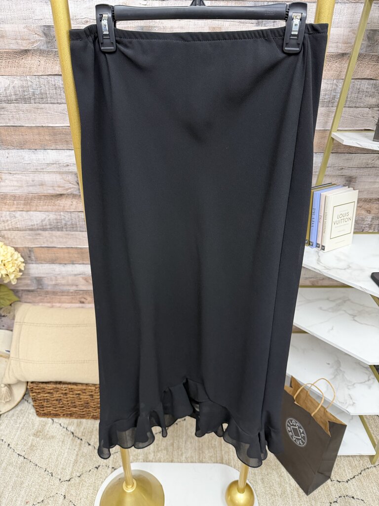 MSK Black W/ Ruffle Hem Skirt MSK Black Small women SKIRTS