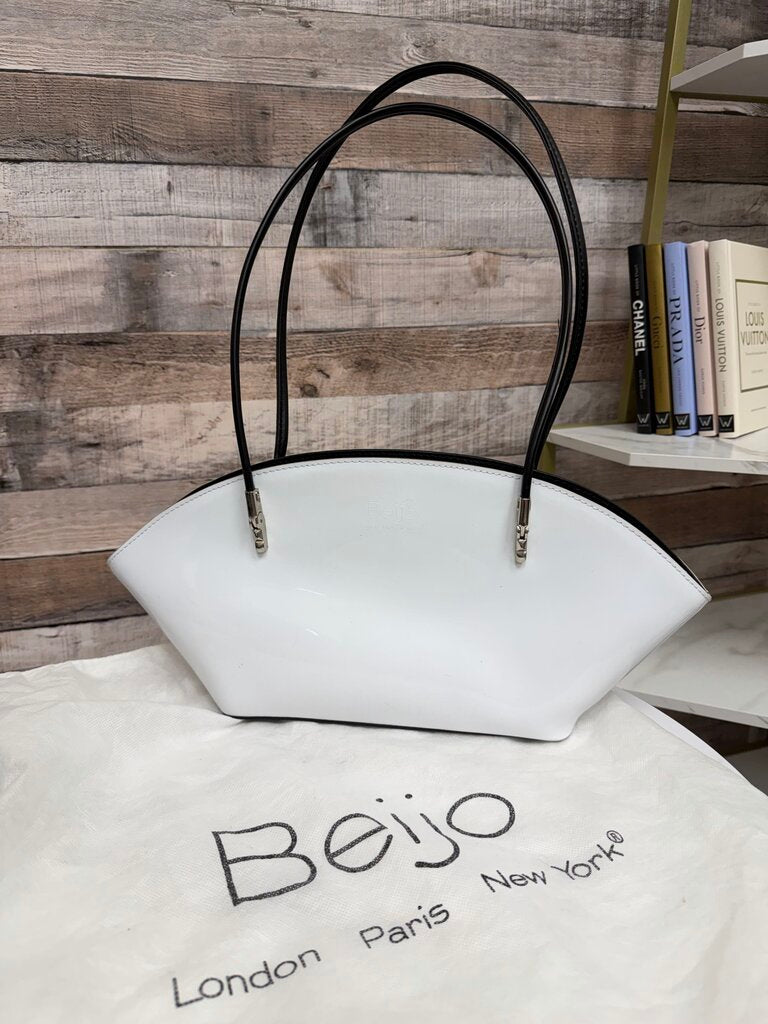Beijo White Patent Leather Handbag Beijo White OS BAGS