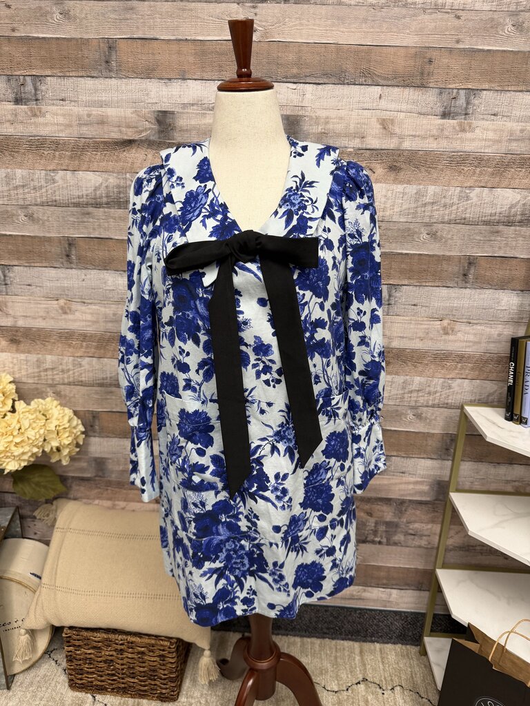 Tuckernuck Blue/White Floral Print Shirt Dress Tuckernuck Blue Medium women DRESSES