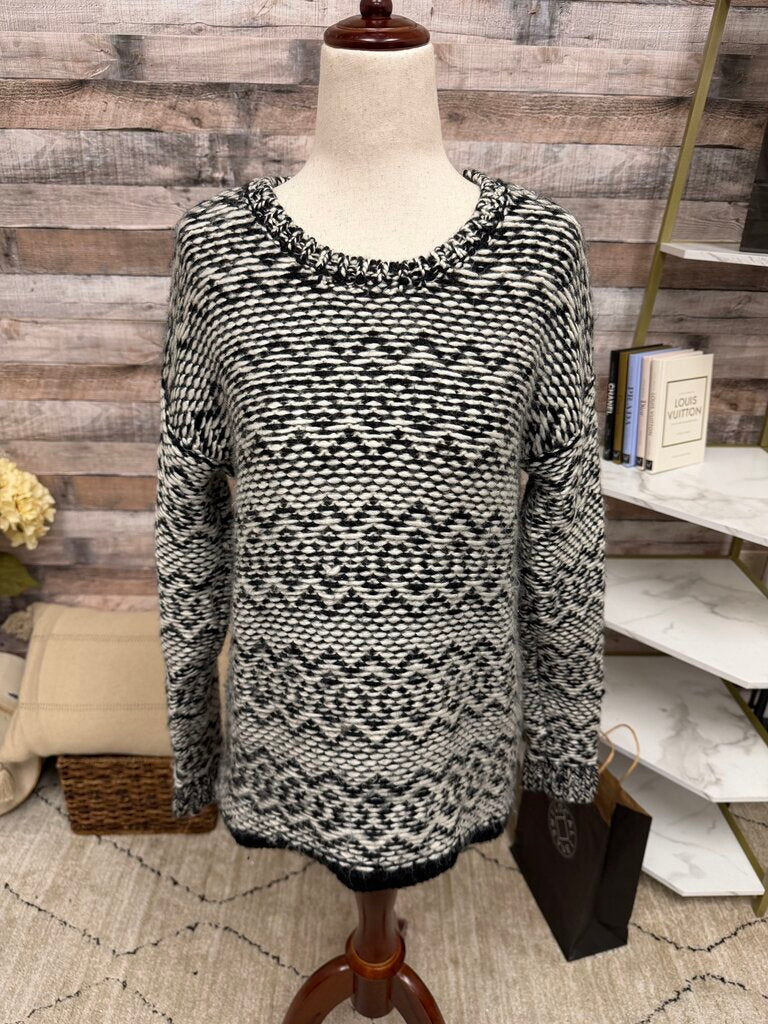 Ann Taylor black and white chunky knit sweater Ann Taylor Black/White M women SWEATERS