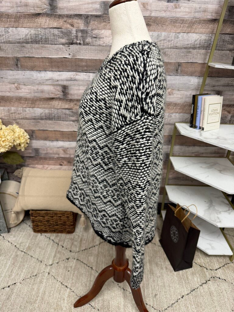 Ann Taylor black and white chunky knit sweater Ann Taylor Black/White M women SWEATERS