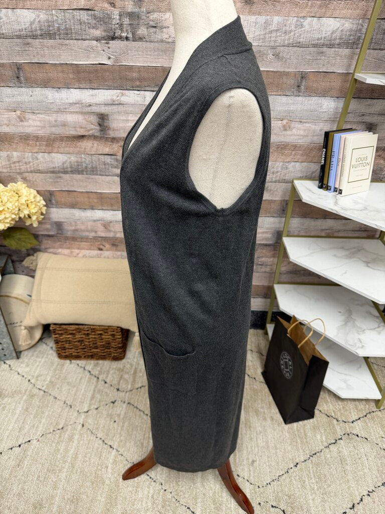 Catherine Malandrino grey long sleeveless open front cardigan Catherine Malandrino Grey S women CARDIGANS
