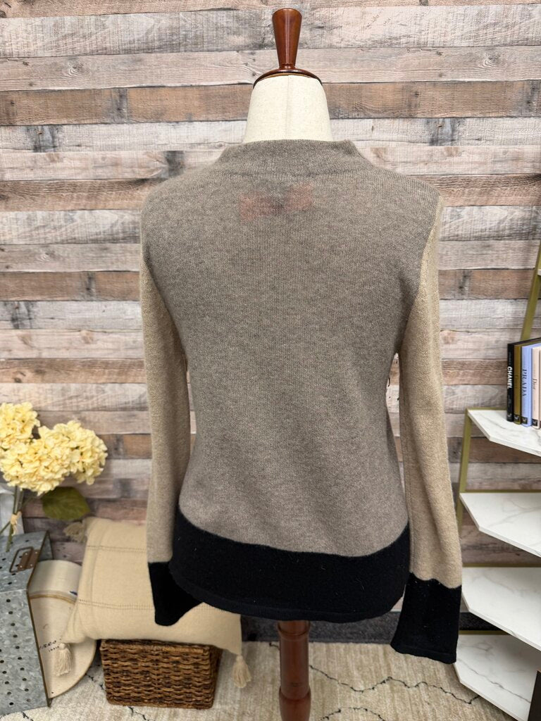 Griffen Cashmere grey/tan/black color block sweater Griffen Cashmere grey/tan M women SWEATERS