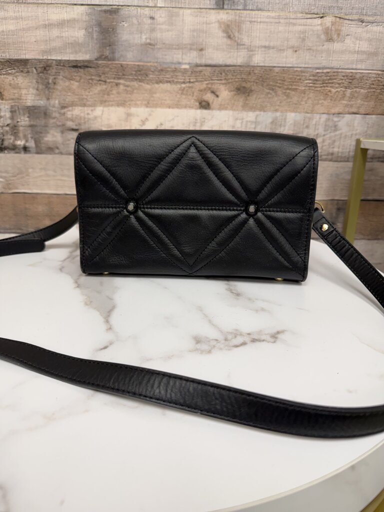 Saint + Sofia black quilted leather crossbody bag Saint + Sofia Black OS BAGS