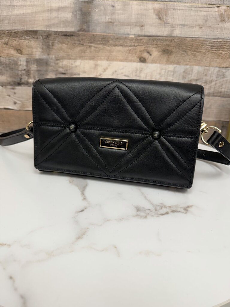 Saint + Sofia black quilted leather crossbody bag Saint + Sofia Black OS BAGS