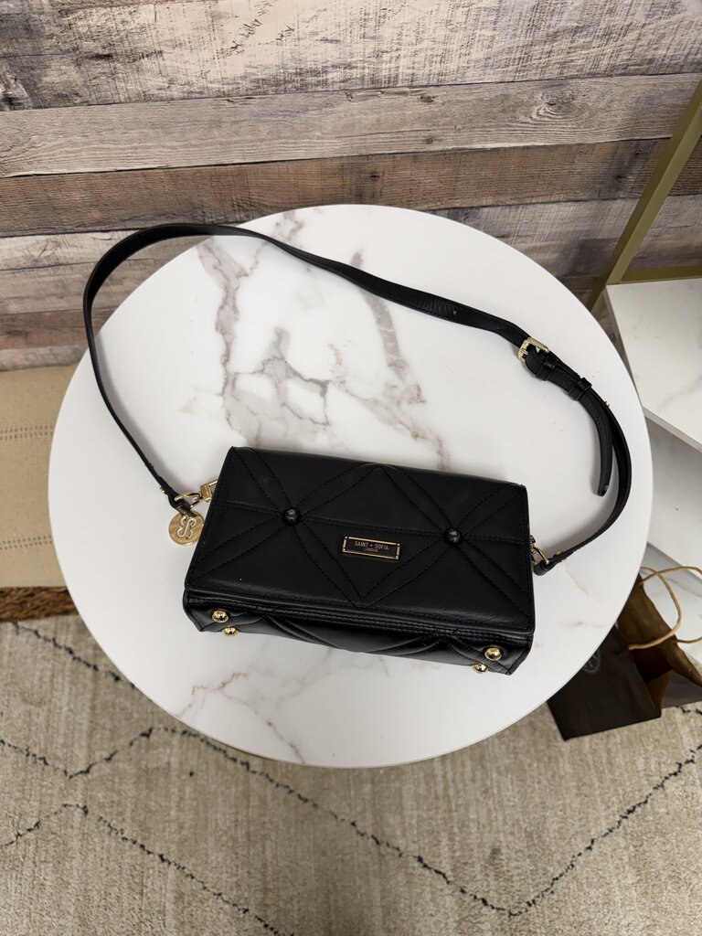 Saint + Sofia black quilted leather crossbody bag Saint + Sofia Black OS BAGS