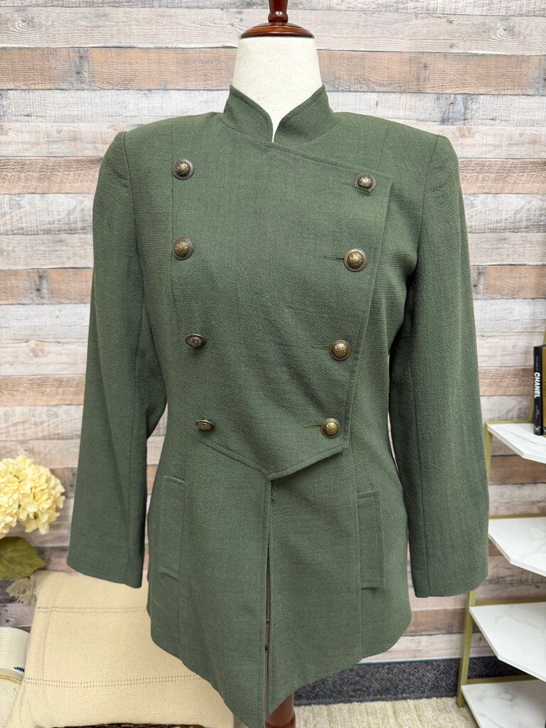Regina Kravitz Olive Green Military Style Double Breasted Jacket Regina Kravitz Olive Green 12 women JACKETS & COATS