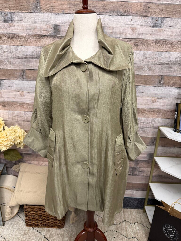 Damee Sand Swing Jacket W/ Wide Collar Damee NYC Sand Large women JACKETS & COATS