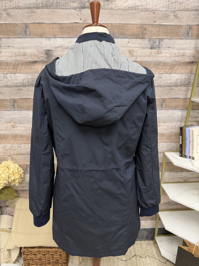 Pitinan Black Hooded Windbreaker W/ Striped Lining Pitinan Black Medium women JACKETS & COATS