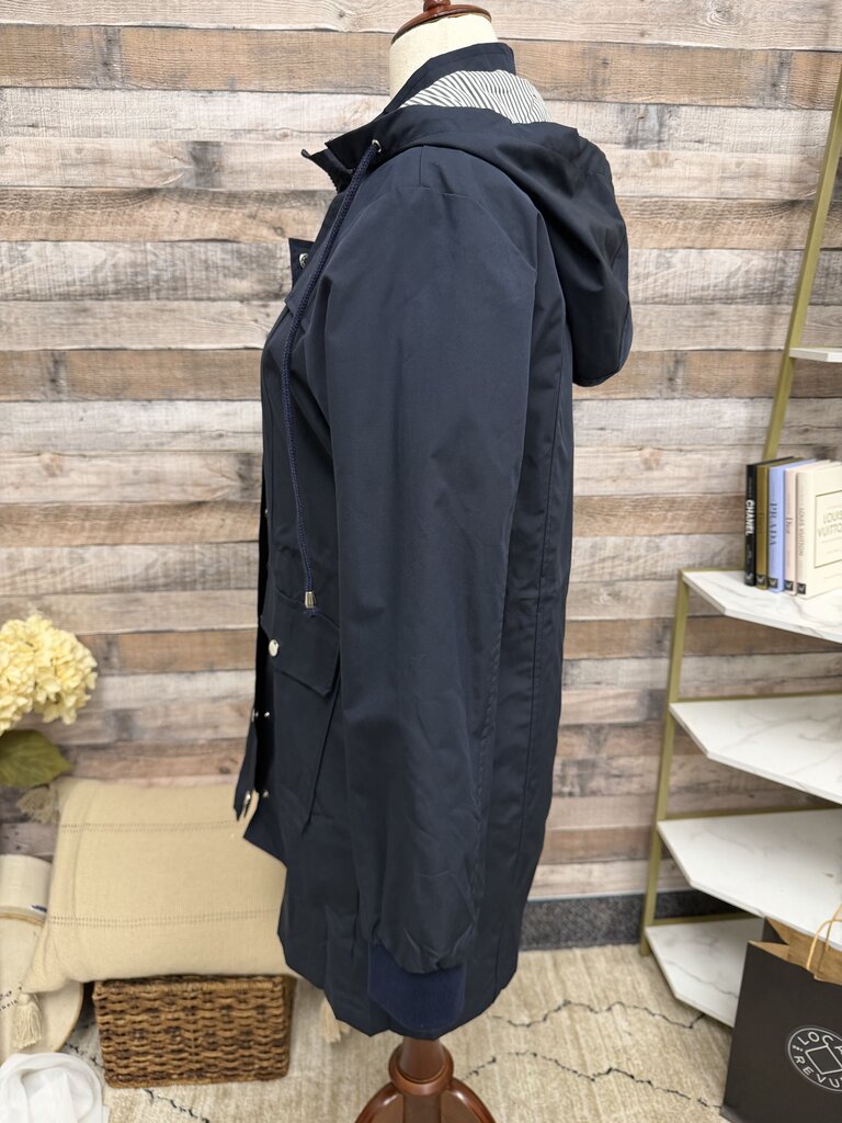 Pitinan Black Hooded Windbreaker W/ Striped Lining Pitinan Black Medium women JACKETS & COATS