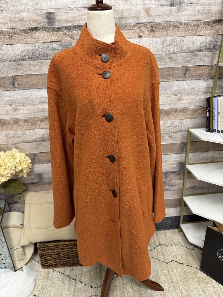 J Jill Orange Wool Coat J Jill Orange Small women JACKETS & COATS