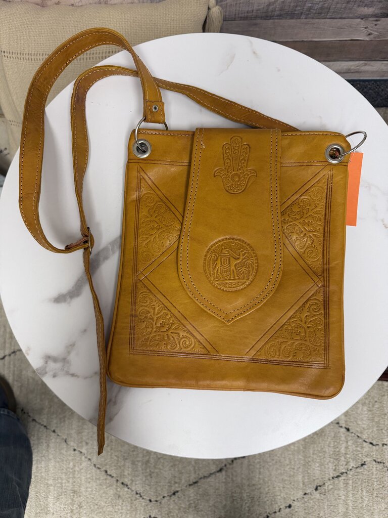 No Brand Gold Camel Embossed Crossbody Bag No Brand Gold OS BAGS