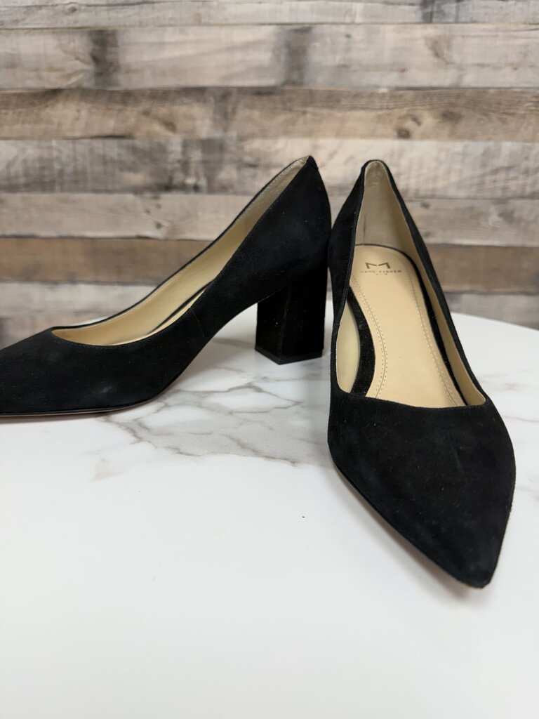 Marc Fisher LTD Black Suede Pointed Toe Pump Marc Fisher Black 8 women HEELS