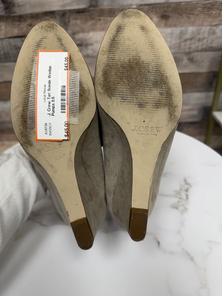 J. Crew Tan Suede Wedge Pumps J Crew Tan 8.5 women WEDGE