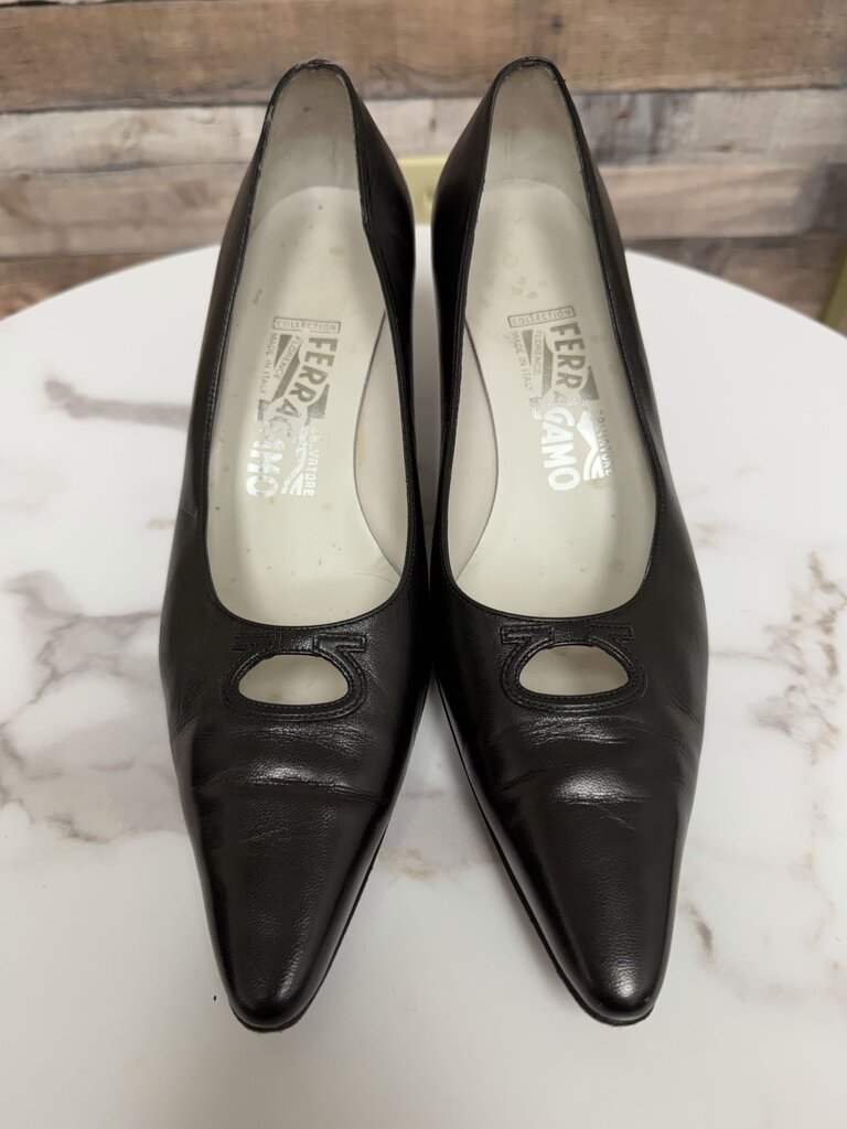 Ferragamo Black Leather Pump Ferragamo Black 8.5 women SHOES