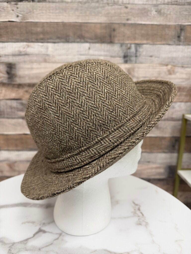 Betmar Vintage Wool Herringbone Fedora Betmar New York Herringbone OS women HATS