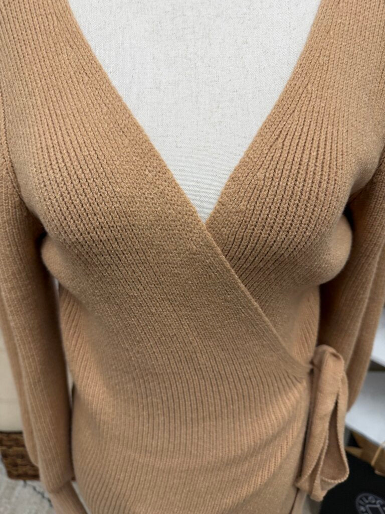 No Label Camel Tie Front Cardigan no label Camel NS women CARDIGANS